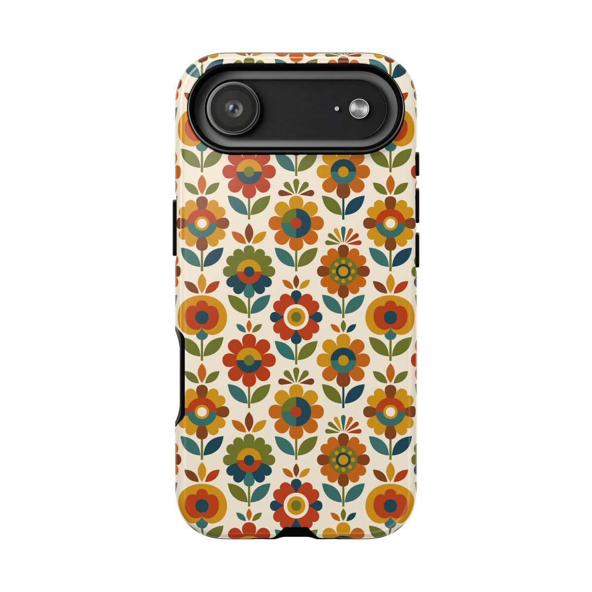 Mid Century Modern Scandinavian Floral Earth Tones Tough Phone Case