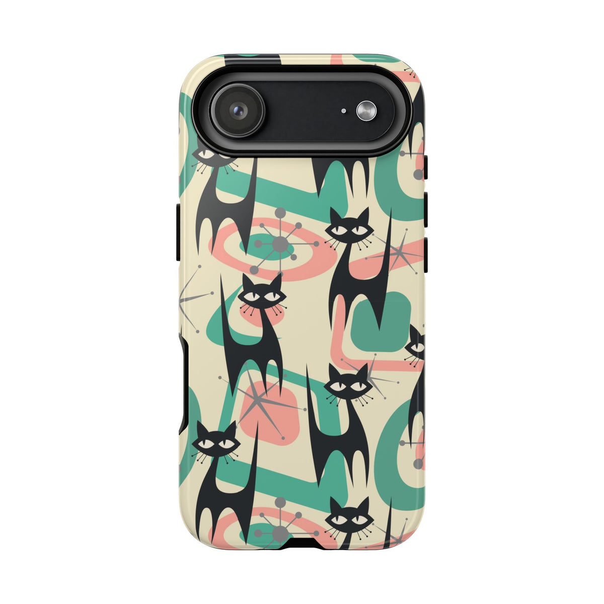 Atomic Cat Mid Century Modern Starburst Retro Kitsch Tough Phone Case