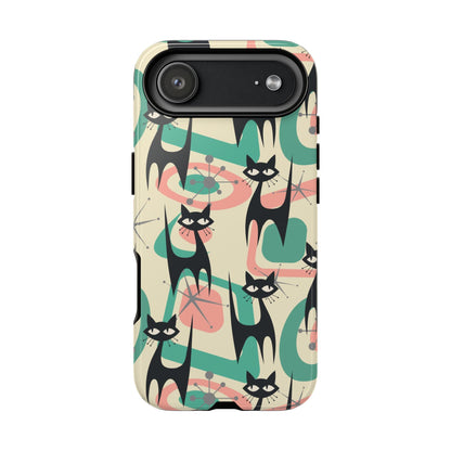 Atomic Cat Mid Century Modern Starburst Retro Kitsch Tough Phone Case