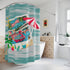 Palms Springs Hotel, Kitschy Flamingo, Atomic Cats Tropical Palm Springs Shower Curtain - Retro Summer Vibes - Mid Century Modern Gal