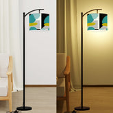 Mid Century Modern Amoeba Designed Geometric Black, Teal, Green Arc Floor Lamp - Mid Century Modern Gal