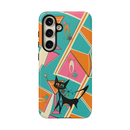 Atomic Cat Mid Mod Retro Cat Phone Case - Tough Cases for Stylish Cat Lovers - Mid Century Modern Gal