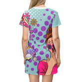 Pop Art Funky Fun Trendy Retro T-Shirt Dress - Mid Century Modern Gal