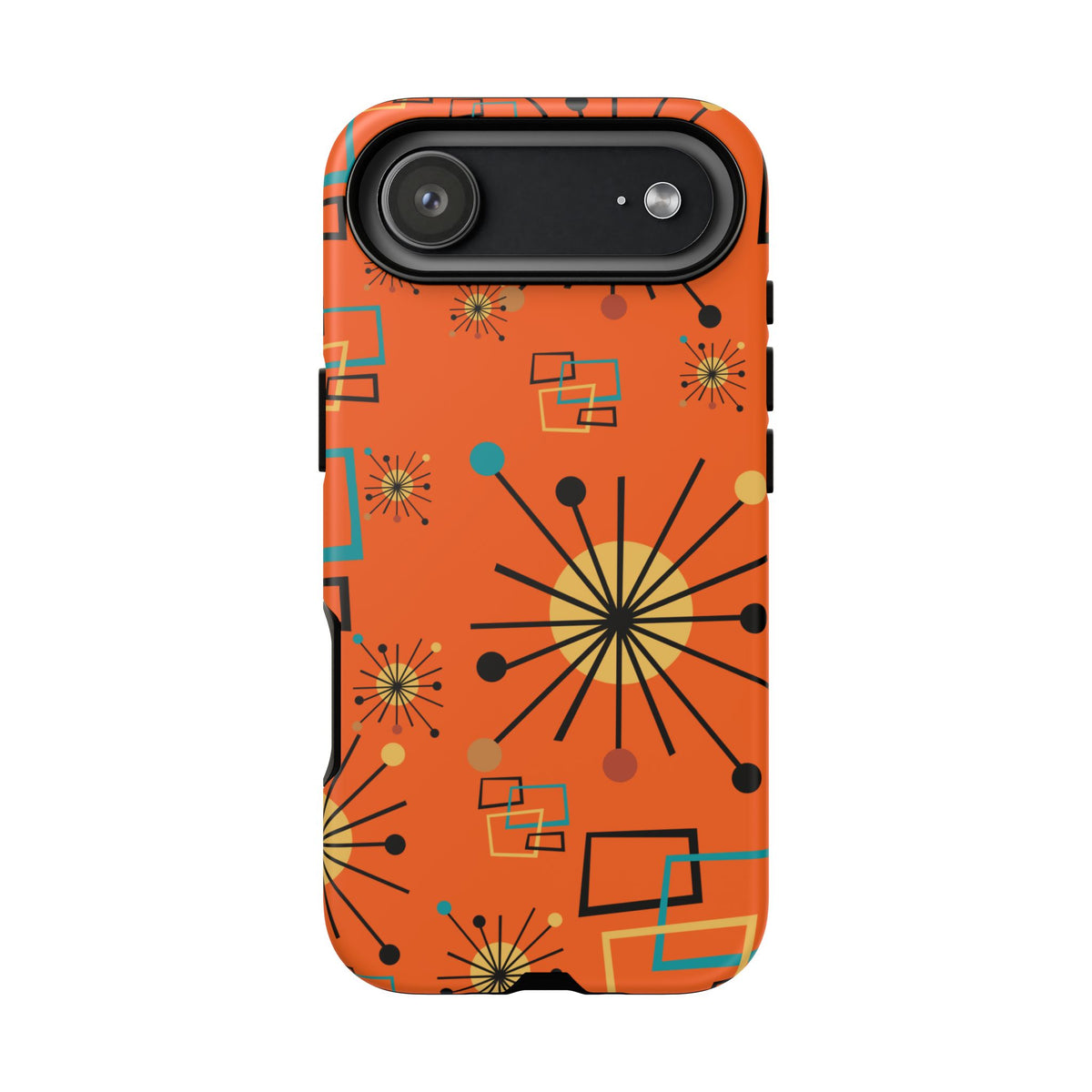 Mid Century Modern Sinatra Orange, Starburst, Geometric Funky Fun Tough Phone Case