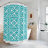 Mid Century Modern 50s Breezeblock Modern Geometric Shower Curtains, Aqua Blue Bath Decor - Mid Century Modern Gal