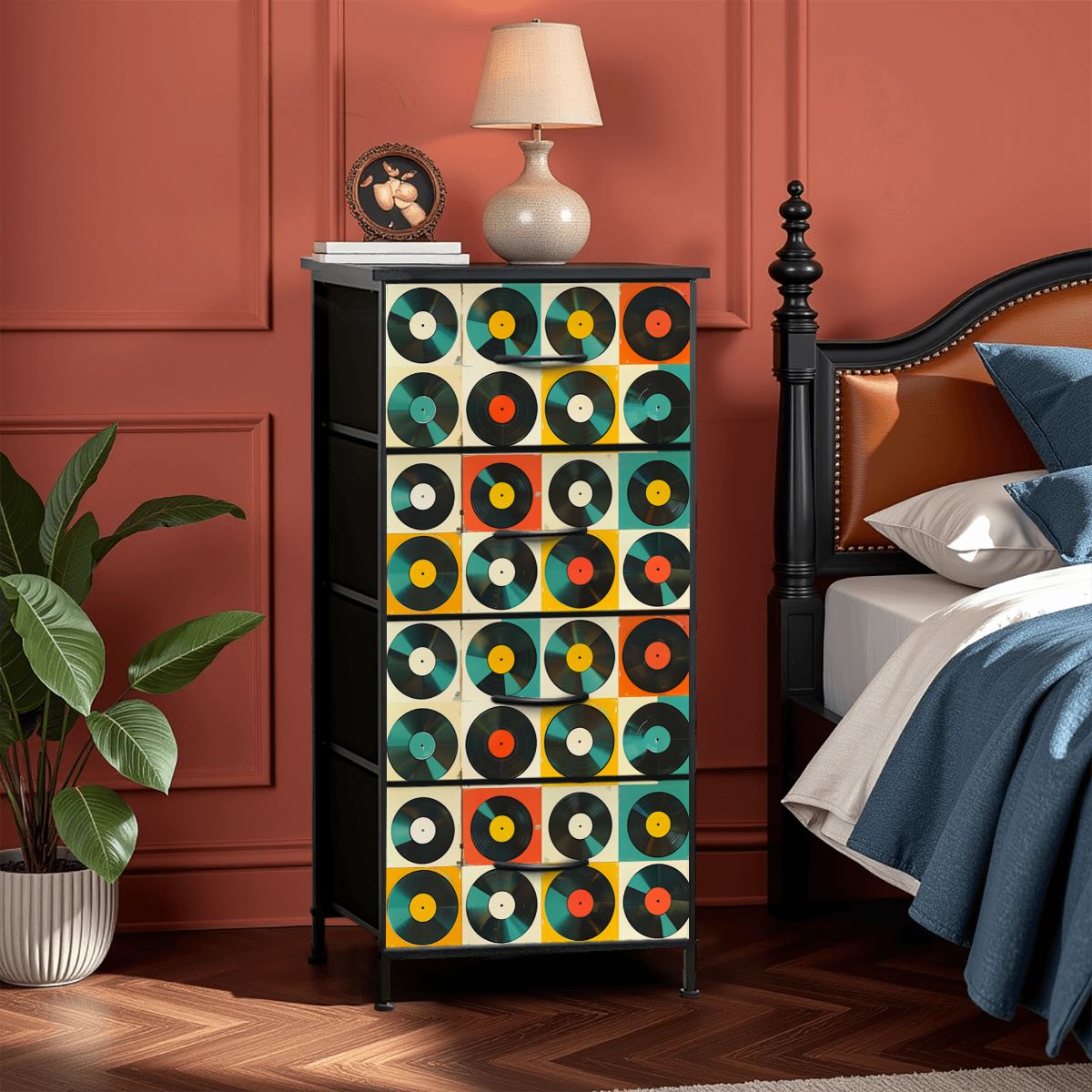 Retro Records, Groovy Mod 4-Drawer Dresser - Mid Century Modern Gal