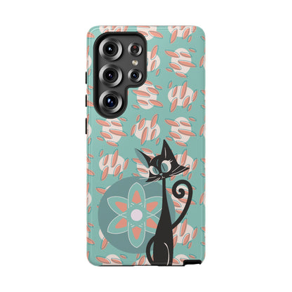 Atomic Cat, Mid Century Modern Funky Fun Smart Phone Tough Phone Cases