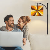 70s Retro Groovy Brown, Orange Yellow, Mid Century Modern Arc Floor Lamp - Mid Century Modern Gal