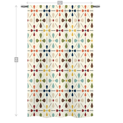 Mid Mod Scandinavian Flower Retro Curtain, Single Panel - Mid Century Modern Gal