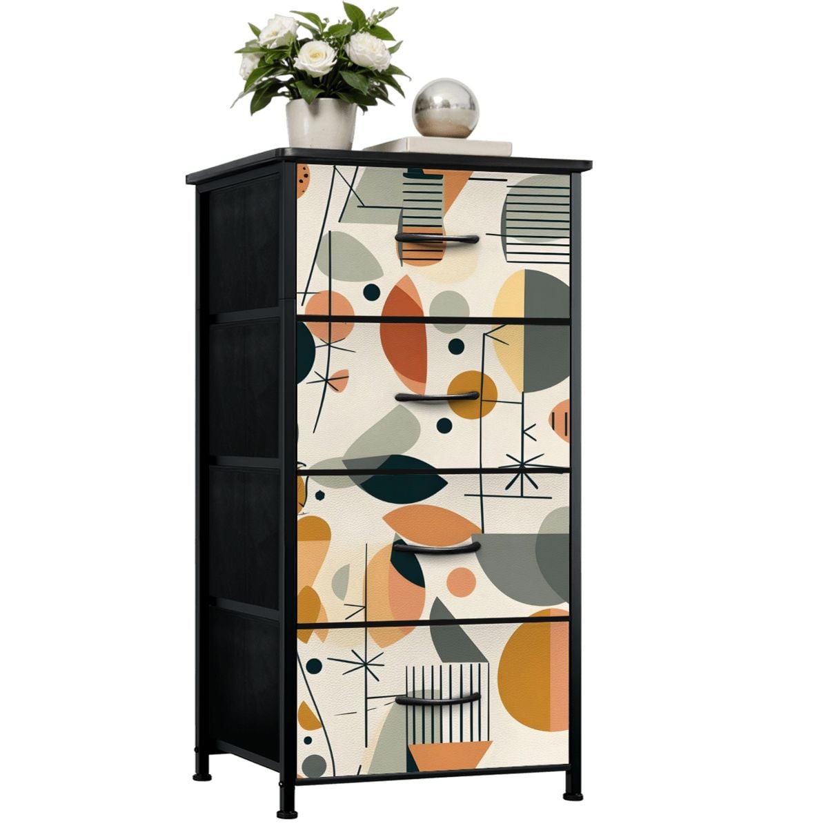Modern Danish Scandinavian Designed Abstract Mid Century Modern 4-Drawer Dresser - Mid Century Modern Gal