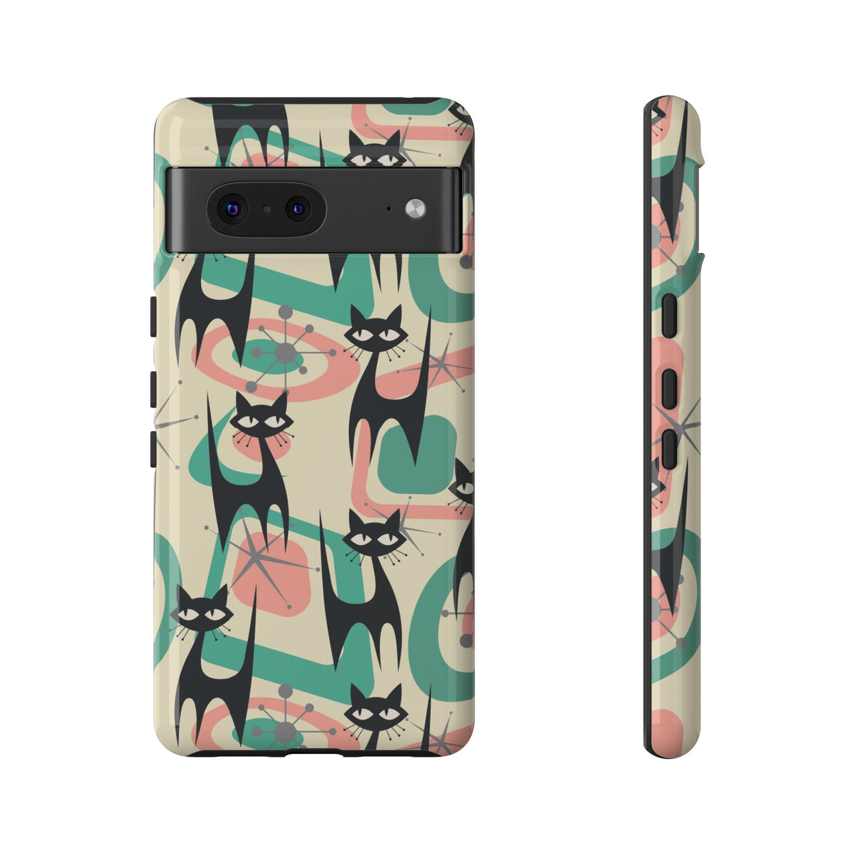 Atomic Cat Mid Century Modern Starburst Retro Kitsch Tough Phone Case