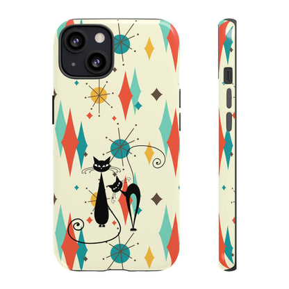 Atomic Kitty Cat, Mid Mod Franciscan Pattern, Kitsch Tough Phone Cases