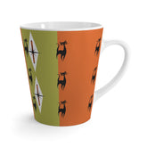 Atomic Kitschy Cats, Orange Green Mid Mod Latte Cup - Mid Century Modern Gal