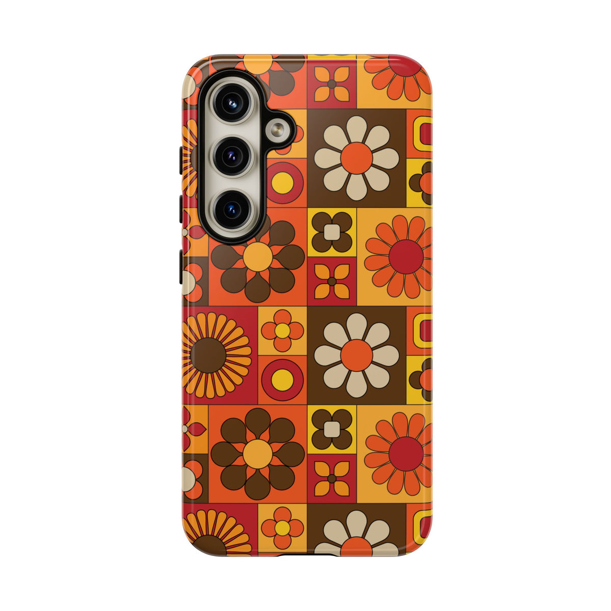 Retro 70s Mid Mod Floral Phone Case | Tough Cases for Flower Lovers - Mid Century Modern Gal