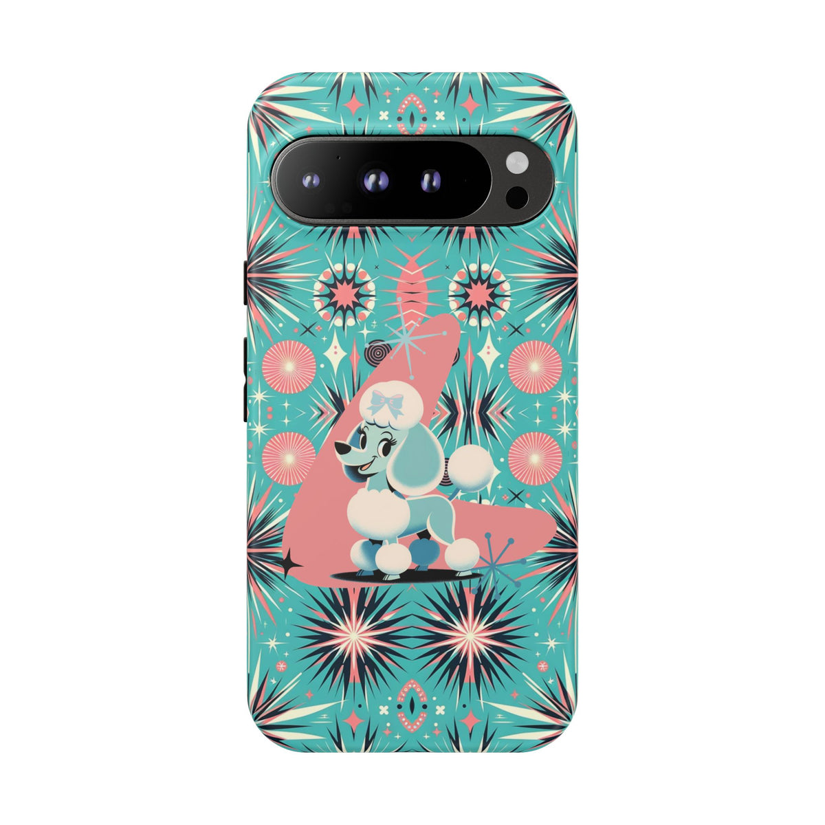 1950s Mid Century Modern Atomic Pink, Poodle Retro Smart Phone Tough Cases