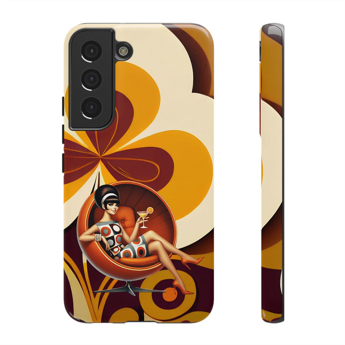Groovy Mod 60s Retro Flower Power Phone Cases - Mid Century Modern Gal