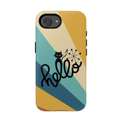 Atomic Groovy Cat, Retro, Kitschy, Hello Starburst, Mid Mod Smart Phone Tough Phone Cases