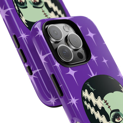 Bride of Frankenstein Retro Mid Mod Horror Buff Purple Halloween Tough Phone Case