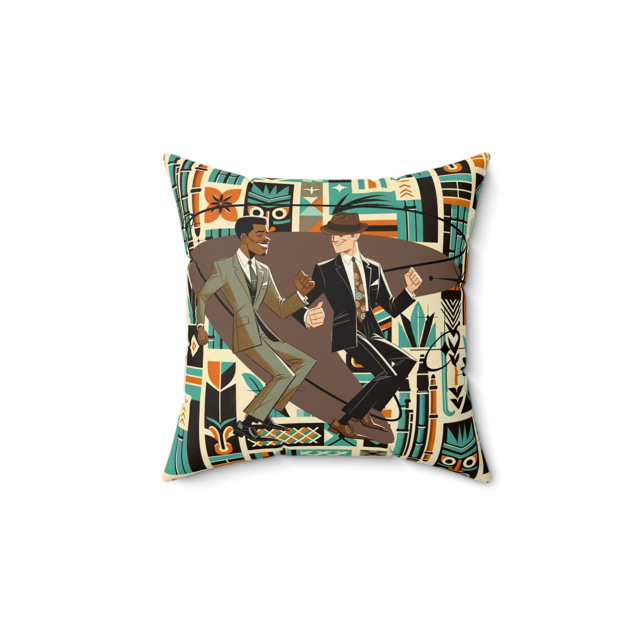 Mod Men Tiki Lounge Palm Springs Cali, Retro Mod Dance Vibe Pillow - Mid Century Modern Gal