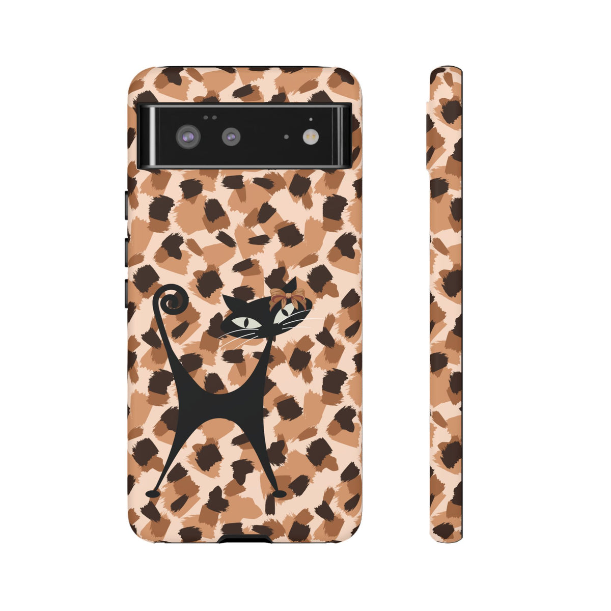 Mid Century Modern Atomic Cat, Animal Print Kitschy Trendy Smart Phone Tough Cases - Mid Century Modern Gal