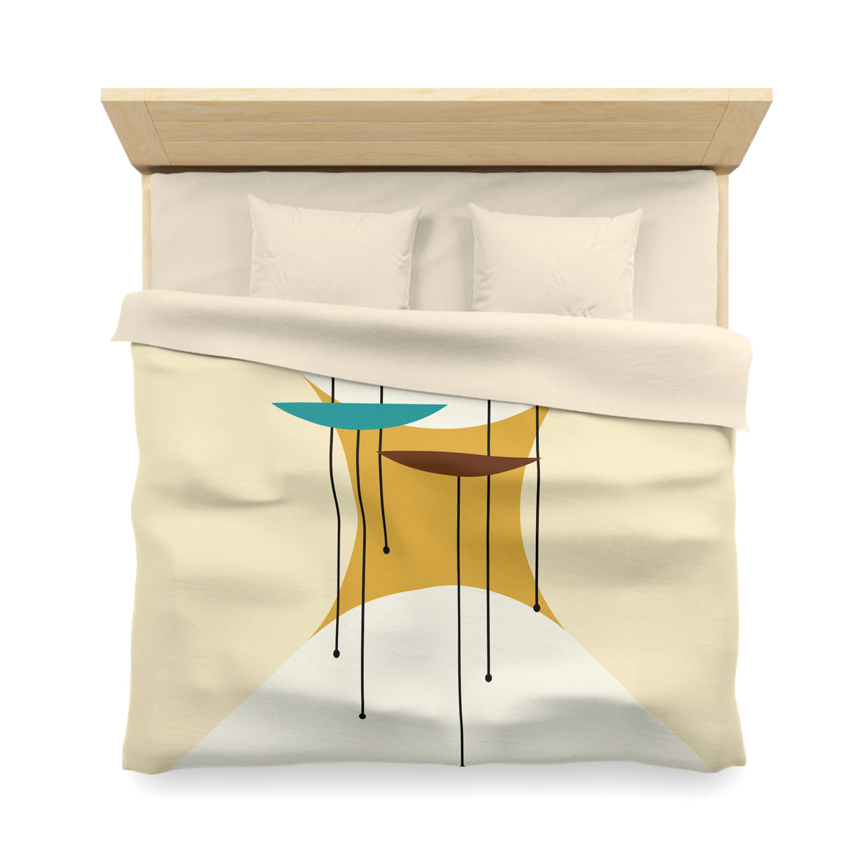 Mid Century Modernist, Minimalist Creamy Abstract MCM Retro  Duvet Cover - Mid Century Modern Gal