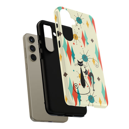 Atomic Kitty Cat, Mid Mod Franciscan Pattern, Kitsch Tough Phone Cases
