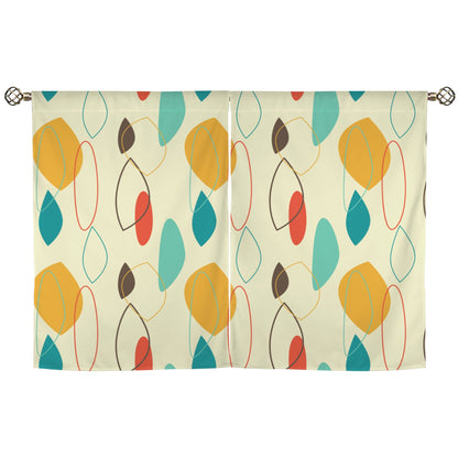 Mid Century Modern Geometric Abstract Retro Cafe Window Curtains - Mid Century Modern Gal
