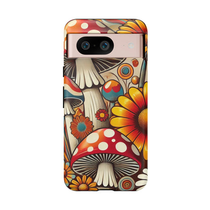 Colorful Mushroom Flower Phone Case - Boho Chic Design