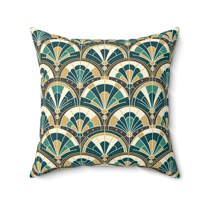 Art Deco Peacock Inspired Pillow Cover and Insert