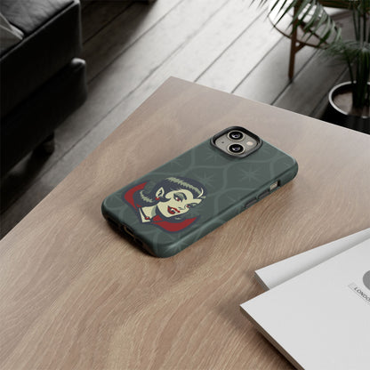 Vampire Dracula Girl Halloween Goth Horror Buff MCM Green Tough Phone Case