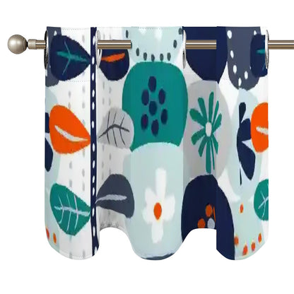 Scandinavian Modern orange Blue Modern Danish Curtain Valances - Mid Century Modern Gal