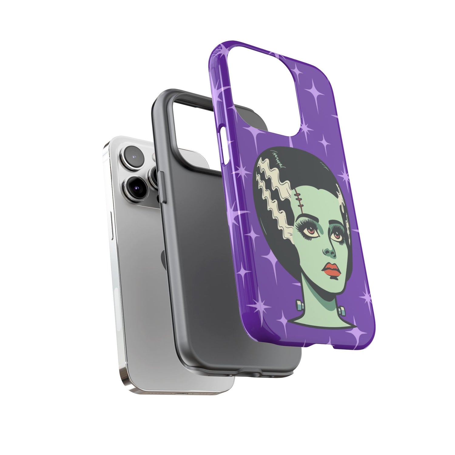 Bride of Frankenstein Retro Mid Mod Horror Buff Purple Halloween Tough Phone Case