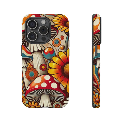 Colorful Mushroom Flower Phone Case - Boho Chic Design