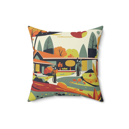 Atomic Cat Mod Home Kitschy Harvest Fall Seasonal Pillow And Insert - Mid Century Modern Gal