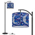 Halloween Stained Glass Style Night Sky Moon Stars Clouds  Arc Floor Lamp - Mid Century Modern Gal