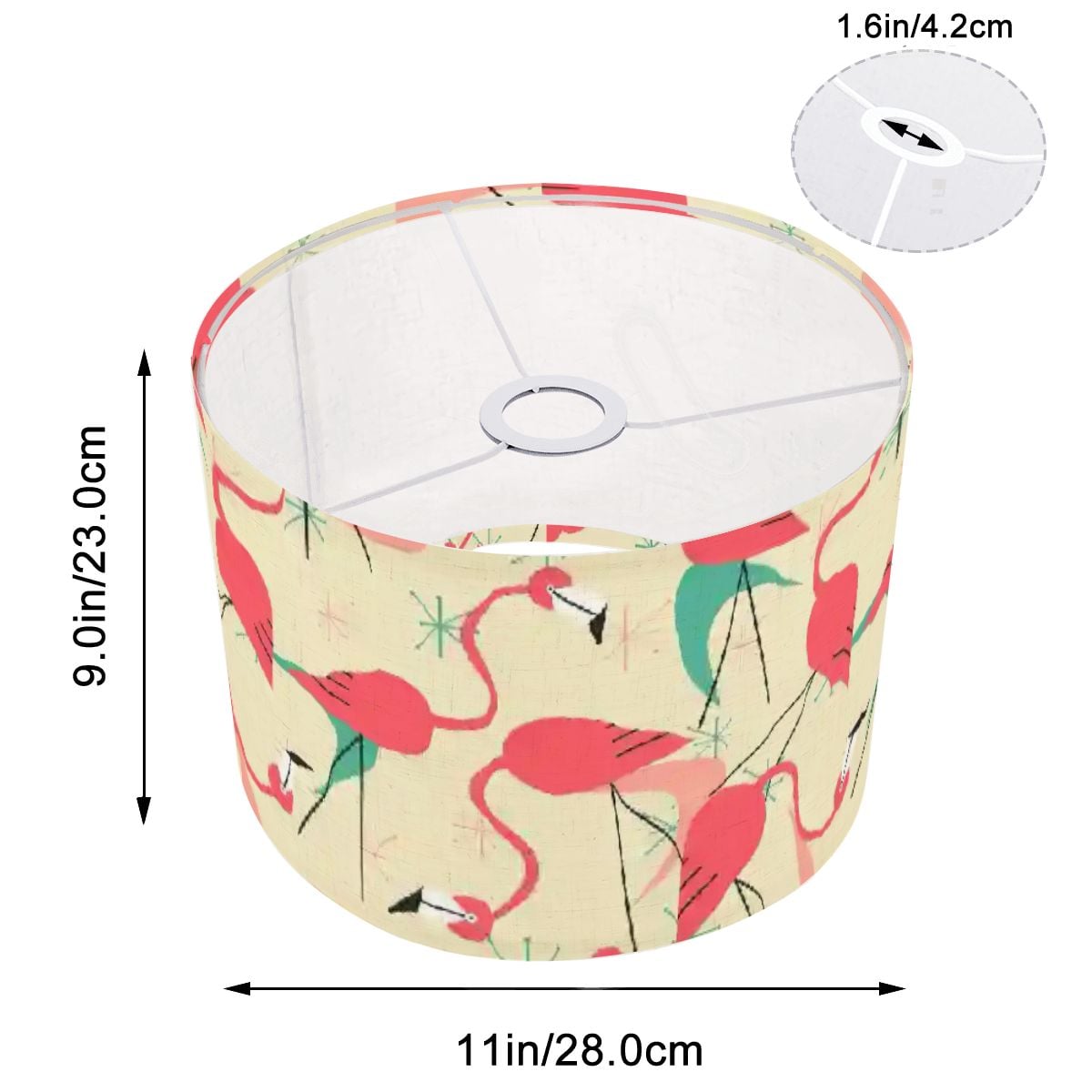 Mid Century Modern Kitschy Flamingo Palm Springs Cali Style Retro Lamp SHADE ONLY - For Arc Floor Lamps Only - Mid Century Modern Gal