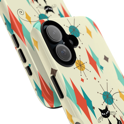 Atomic Kitty Cat, Mid Mod Franciscan Pattern, Kitsch Tough Phone Cases