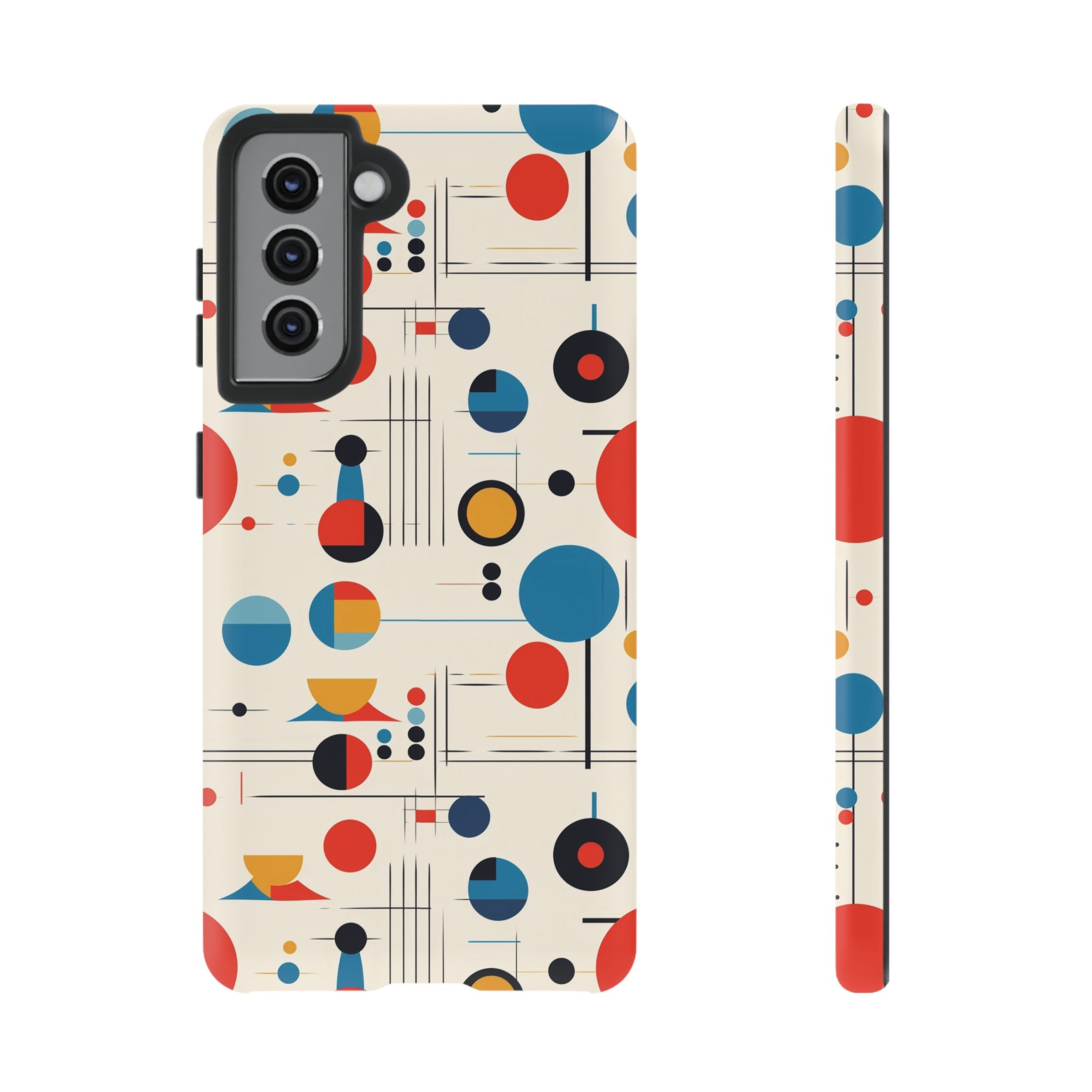 Mid Mod Bauhaus Designed iPhone, Samsung, Retro Phone Tough Cases