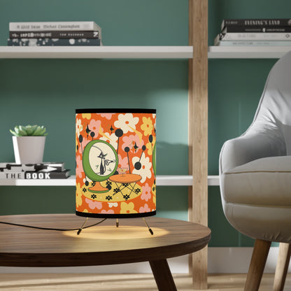 Atomic Cat Retro Tripod Lamp Flower Design, Kitschy Mod Summer Vibes - Perfect for Chic Home Decor - Mid Century Modern Gal