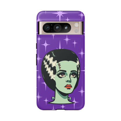 Bride of Frankenstein Retro Mid Mod Horror Buff Purple Halloween Tough Phone Case