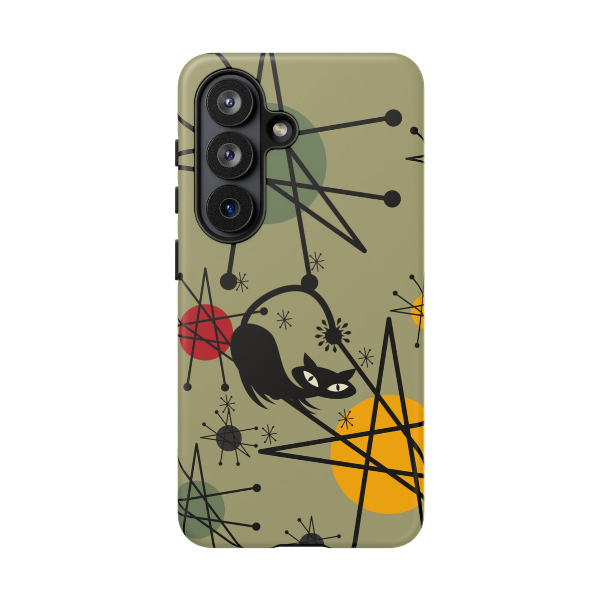 Mid Century Modern Atomic Cat, Retro Chic Groovy Mod Samsung, Smart Phone Tough Cases