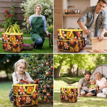 Retro Flower Power 70s Garden Tool Bag