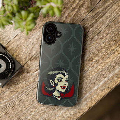 Vampire Dracula Girl Halloween Goth Horror Buff MCM Green Tough Phone Case