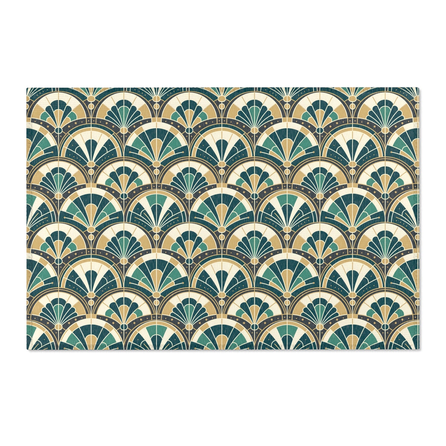 Art Deco Peacock Inspired Area Rug