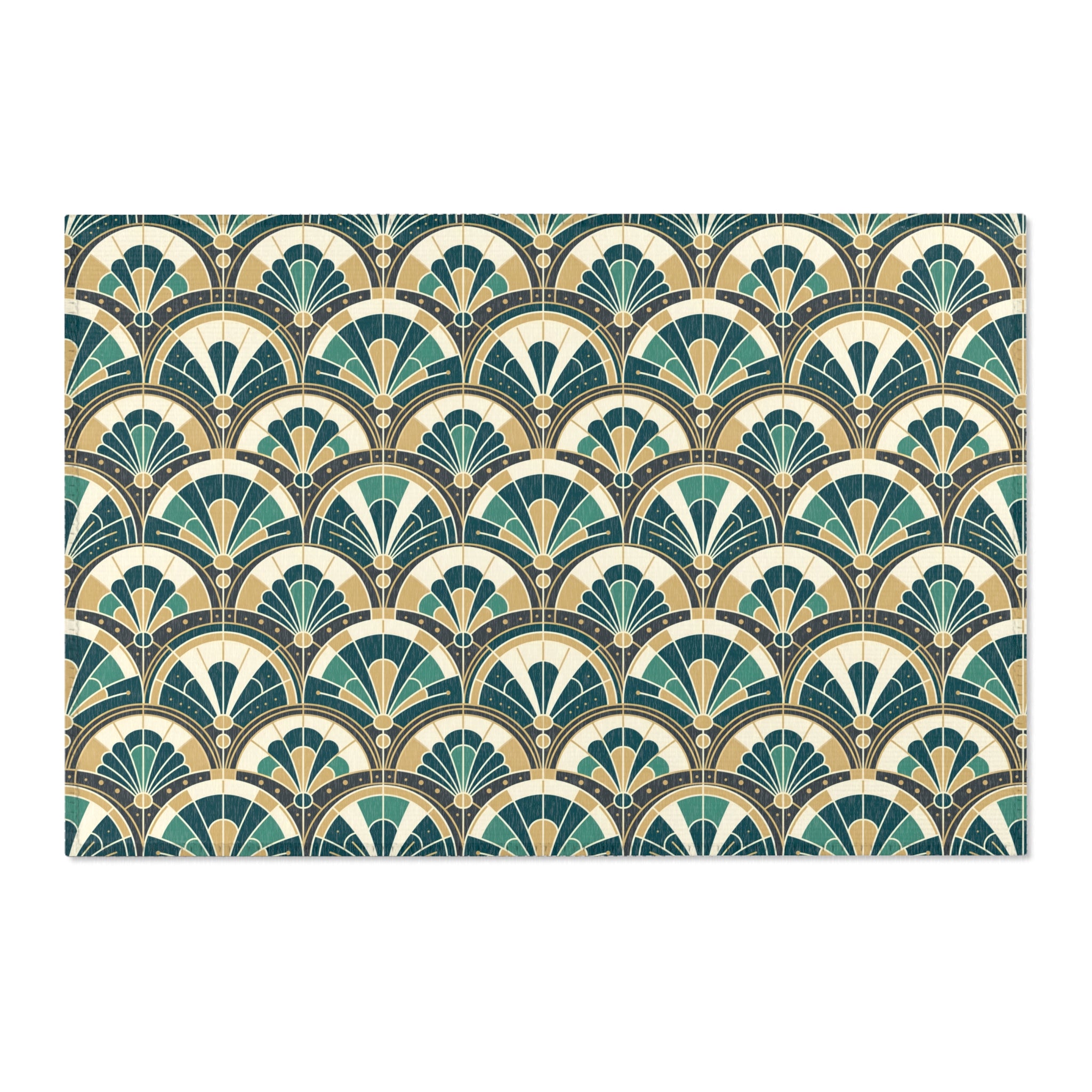 Art Deco Peacock Inspired Area Rug
