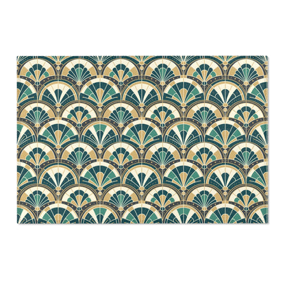 Art Deco Peacock Inspired Area Rug
