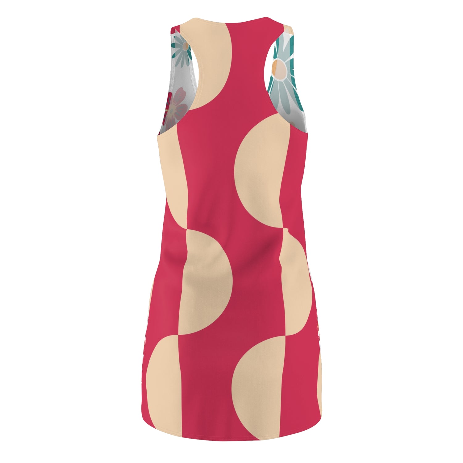 70s Retro Gal Floral Retro Racerback Dress - Casual Summer Outfit for Women - Mid Century Modern Gal