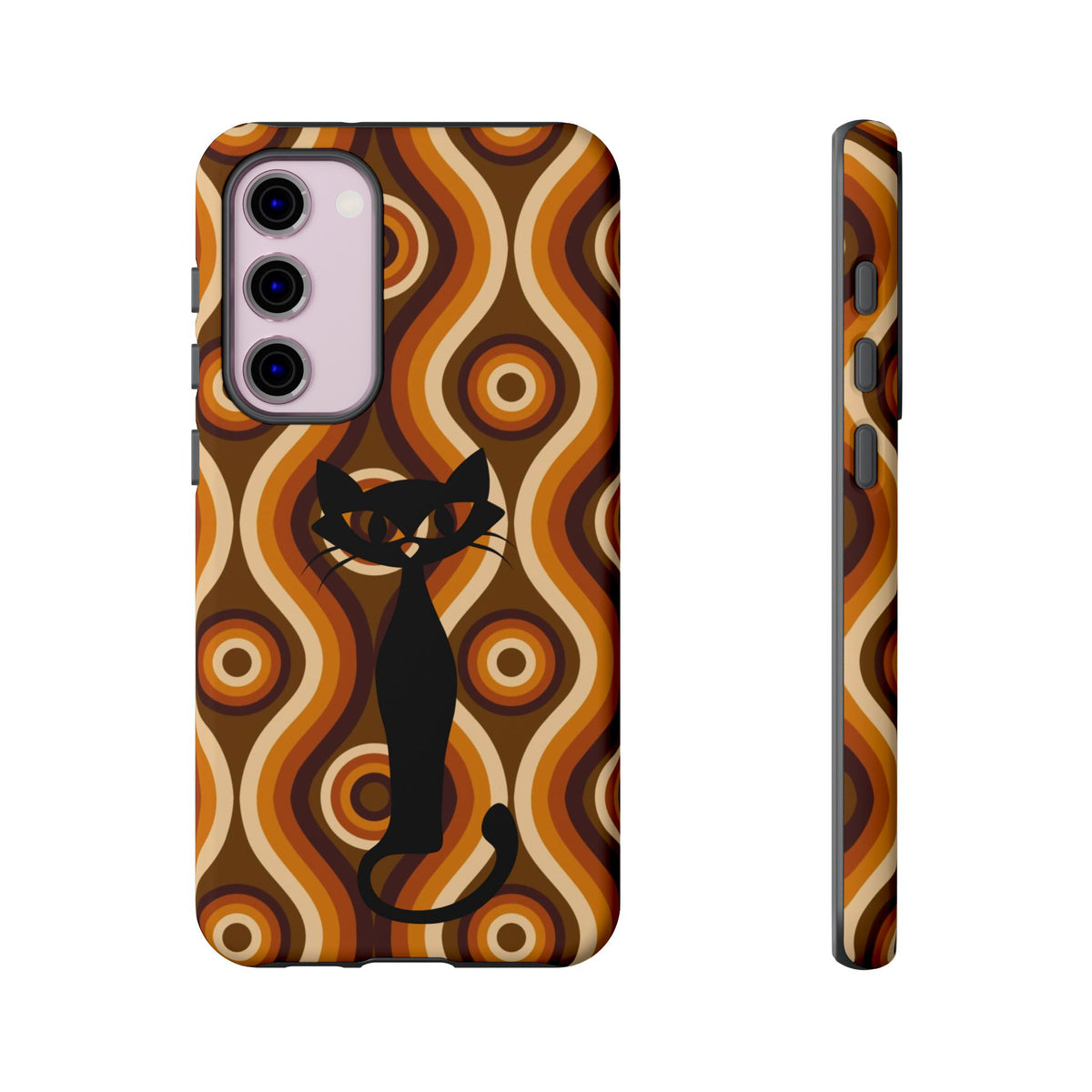 Retro Phone Case, Groovy Brown, Atomic Kitsch Cat Tough Smart Phone Cases