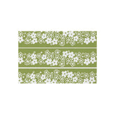 Mid Mod, Blossom Daisy, Retro Green, White, Indoor/Outdoor Large Area Rug Home Decor 24" × 36"