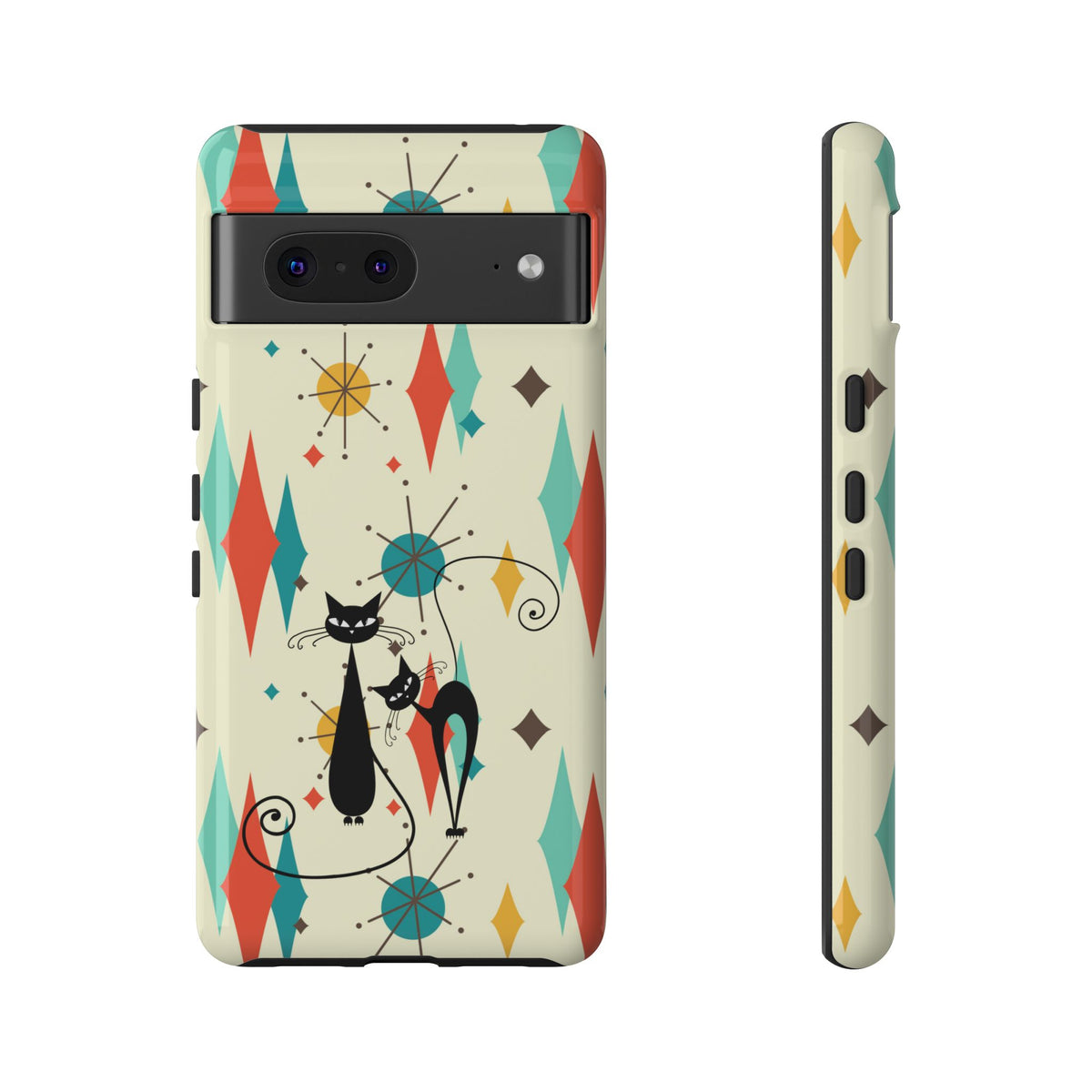 Atomic Kitty Cat, Mid Mod Franciscan Pattern, Kitsch Tough Phone Cases